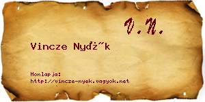 Vincze Nyék névjegykártya