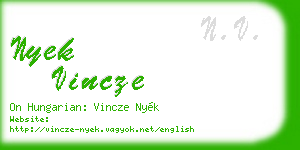 nyek vincze business card